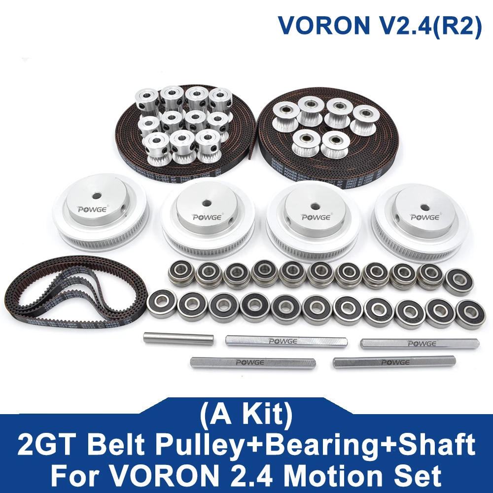 

VORON 2,4 R2 детали движения GT2 LL-2GT RF открытый ремень ГРМ 2GT 16T/20T/80T зубчатый шкив 188-2GT подшипник вала 625 F695 2RS