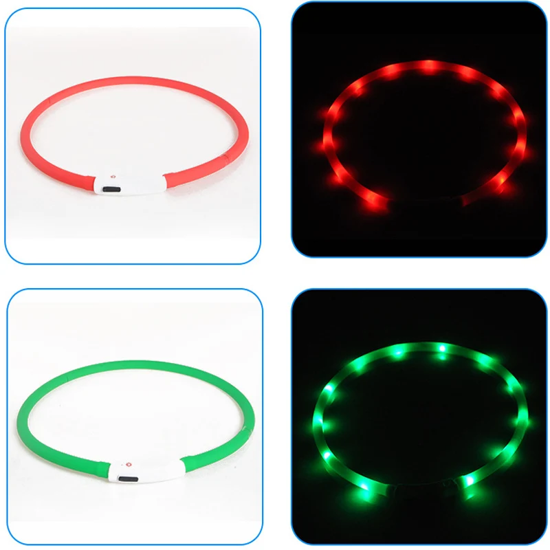 USB Charging Dog Collar Led Light Flashing Night Cat Collars Luminous Pet CollarNeck Decoration Glowing In Dark | Дом и сад