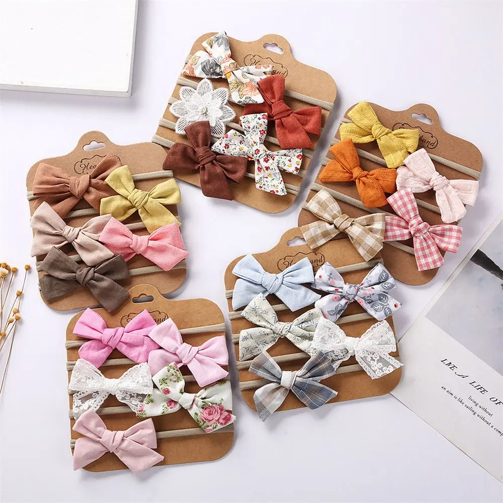 

5Pcs/Set Bows Soft Toddler Hair Accessories Hairband Girls Headbands Elastic Hair Bands Baby Headband