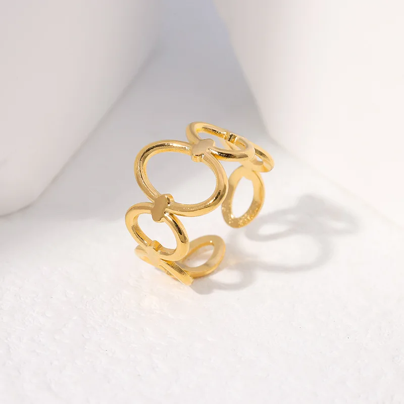 

Minimalist Stainless Steel Gold Silver Color Round Open Adjustable Ring for Women Men Party Birthday Jewelry Gift