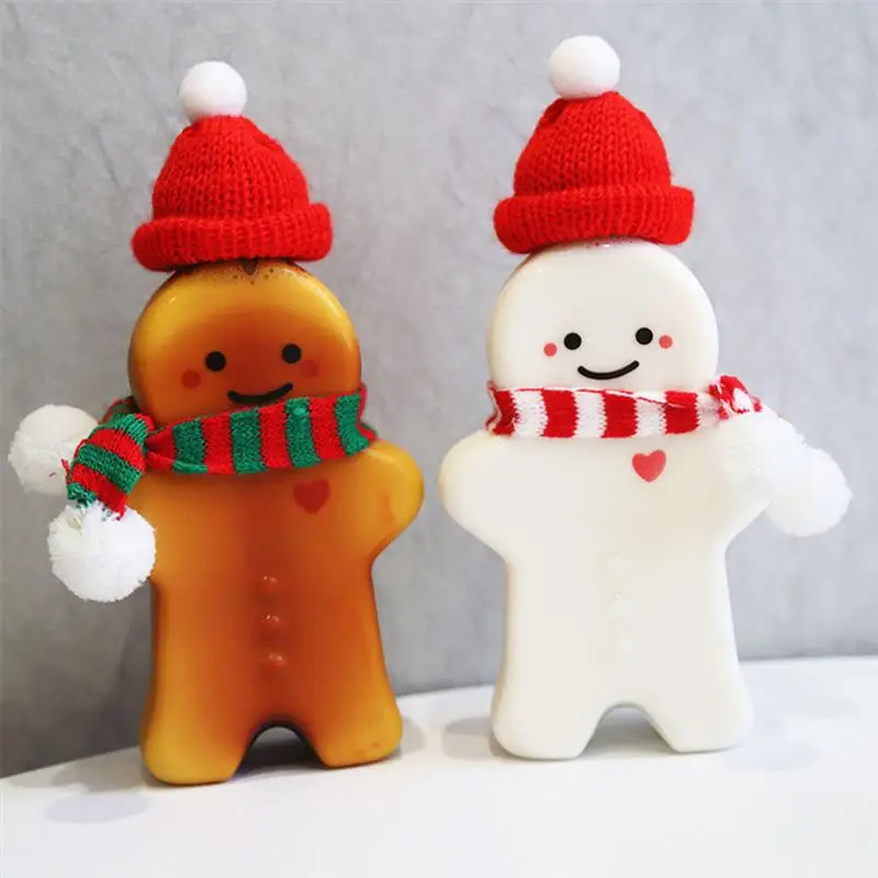 

10Pcs Gingerbread Man Water Bottles Clear Design Beverage Bottles Christmas Themed Candy Jars