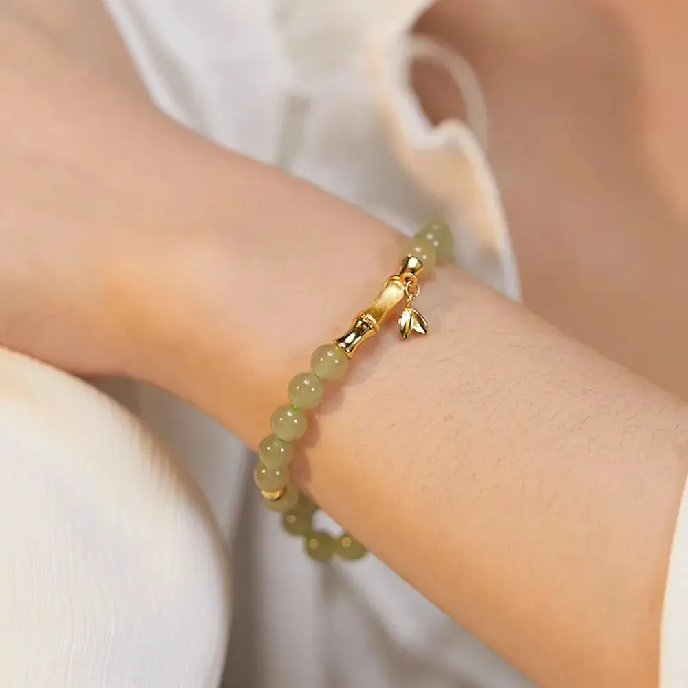 

Fashion Elegant Handmade Jewelry Girl Gifts Niche Design Hand Rope Imitation Jade Chinese Style Bracelet Women Bracelet