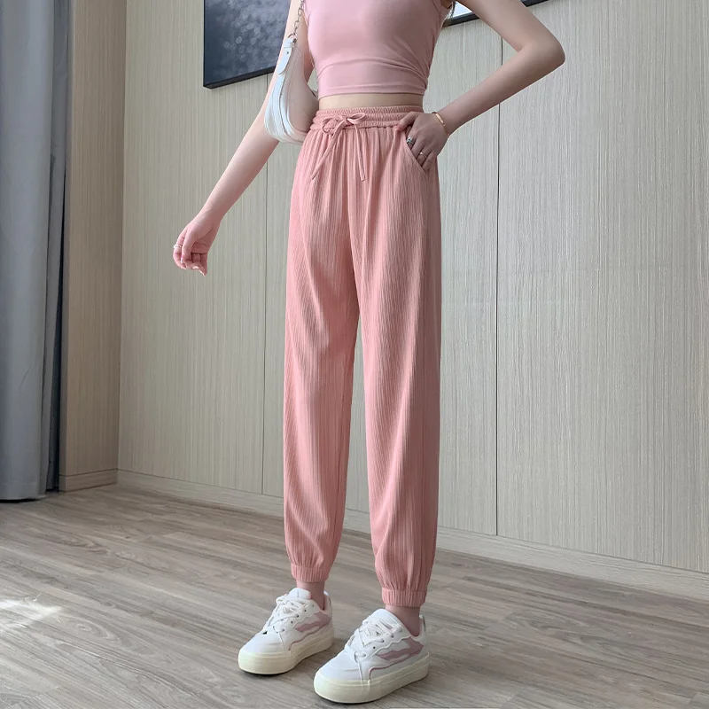 Женские летние спортивные штаны до щиколотки повседневные свободные уличная