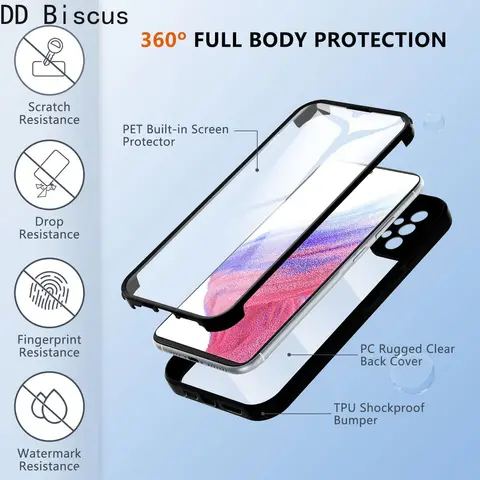 Чехол для Samsung Galaxy A13 A53 5G A23 A33 A73 A51 A32 A72 A71 A12 A22 A03 Core, противоударный чехол со встроенным защитным экраном