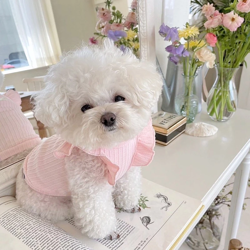 

Celebrity Wind Teddy Vest Bomei Fashion Pullover Summer Breathable Dog Clothes Solid Color Puppy Home Clothes Pet Supplies