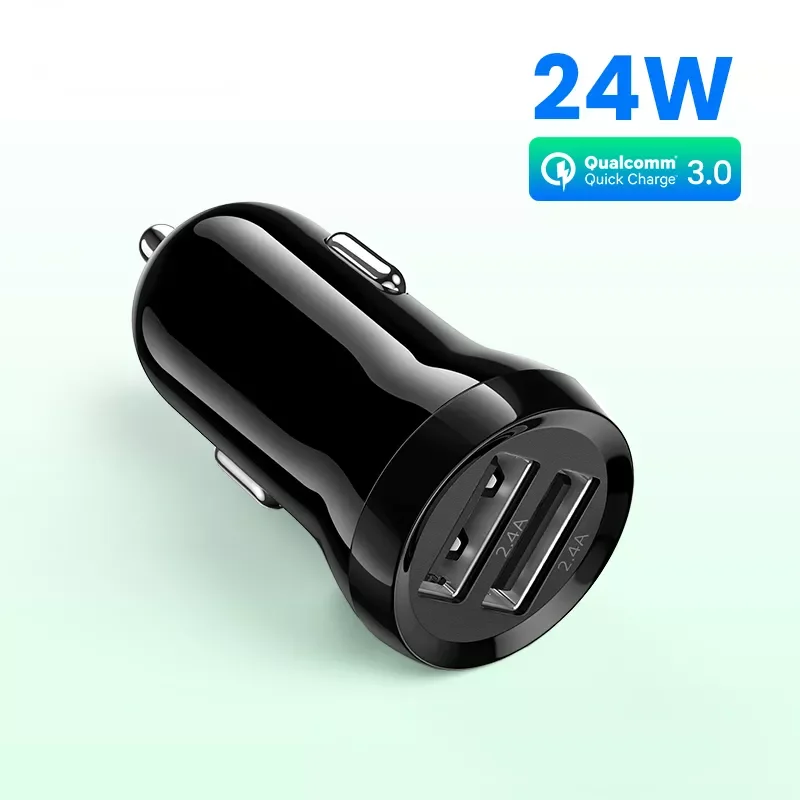 

NEW2023 Mini USB Car Charger For Mobile Tablet GPS 4.8A Fast Charger Car-Charger Dual USB Car Charger Adapter in Car