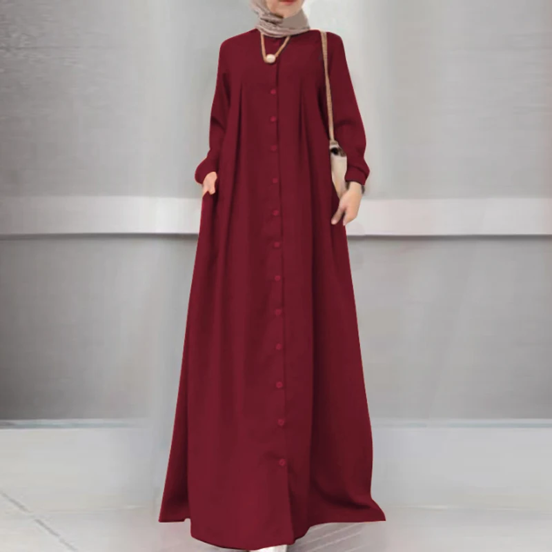 

Новинка 2023 г., модное свободное мусульманское платье Jilbab Abaya с длинным рукавом, Рамадан, женское турецкое мусульманское платье Дубай, Abayas, женская одежда