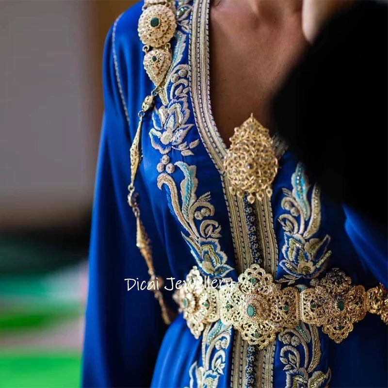Новые марокканские шикарные ремни Caftan полные стразы с полым цветочным дизайном