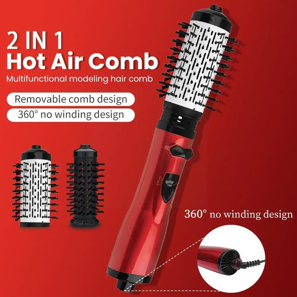 3-in-1 Hot Hair Comb Hair Dryer And Volumizer Rotating Brush Air Comb Straightener Brush Roller Curler Hot Salon Styler T6P7