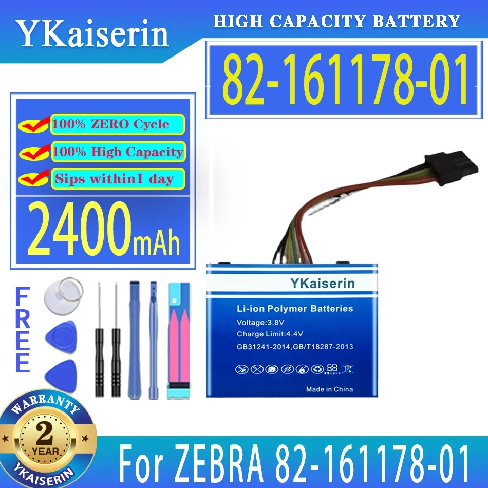

YKaiserin Battery 8216117801 2400mAh For ZEBRA 82-161178-01 Bateria