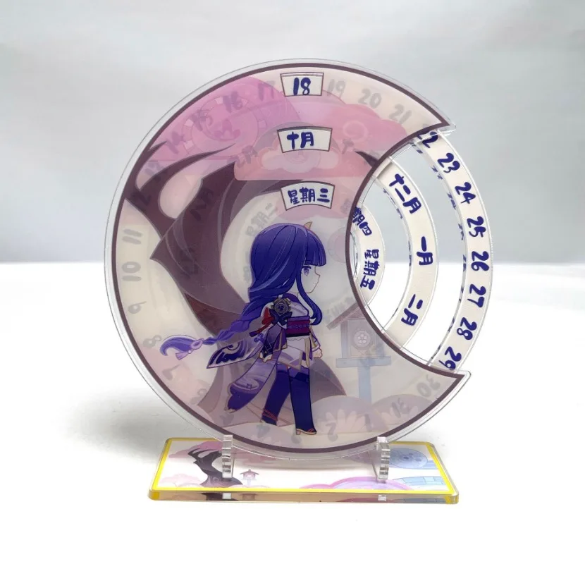 

Genshin Impact Calendar Anime Figure Beelzebul Zhongli Toy Figures Woman Fashion Action Stand Figurine Model Doll Toys Acrylic