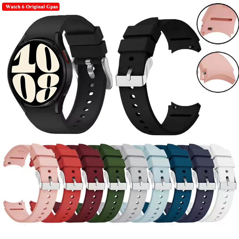 

No Gpas Classic Strap for New Samsung Galaxy Watch 6 Classic 47mm 43mm/galaxy Watch 6 40mm 44mm Silver Buckel Band Strap