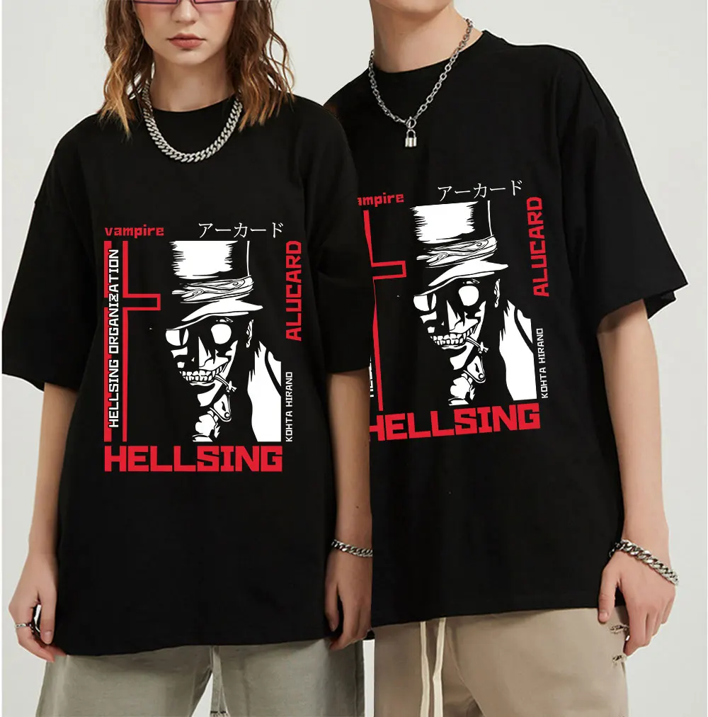 

Футболки с аниме Hellsing Alucard, мужская и женская одежда, футболка с графическим принтом манга, футболка в стиле Харадзюку, летние мужские топы у...