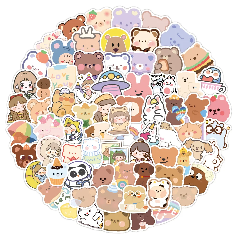 

10/30/50pc Bear Kawaii Graffiti водостойкие наклейки чемодан для скейтборда декоративные наклейки оптом