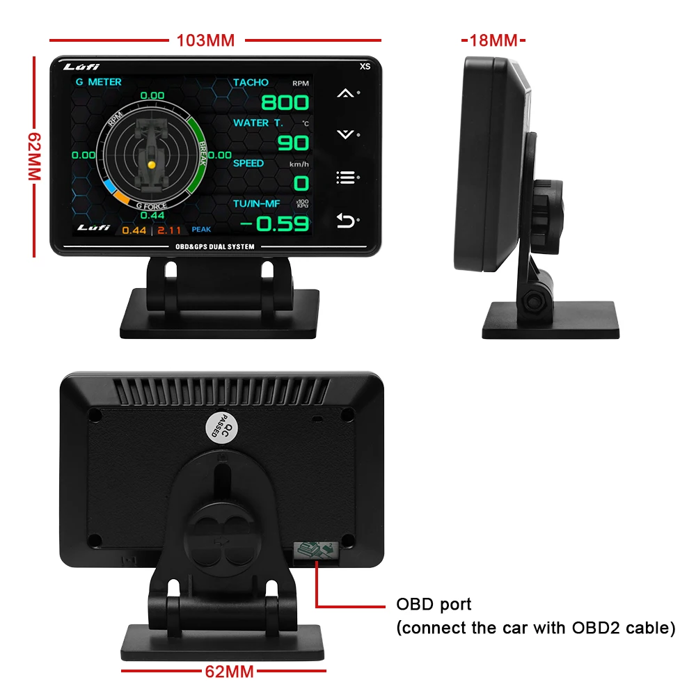 Lufi XS Revolution OBD2 GPS Автомобильный Многофункциональный Температура Воды Турбо Масла