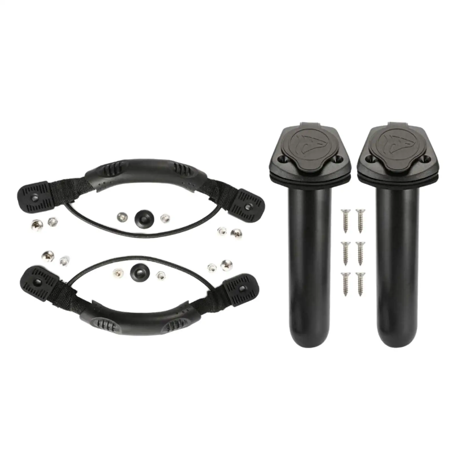 

2 Pieces Fishing Rod Holder Tube with Cover with Mounting Screws Fishing Pole