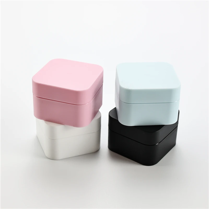 30pcs 50g Empty Plastic Nail Art Cosmetic Square Containers Jar Small Sample Cream Pot Nail Gel Powder Box Makeup Lotion Tool