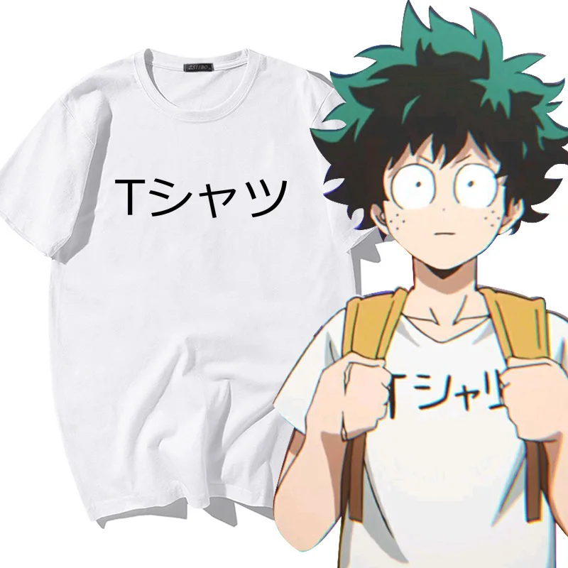 

Midoriya Izuku Deku Unisex T-Shirt Women Japanese Cartoon T Shirt Boku No Hero Academia Anime My Hero Academia Tshirt Female