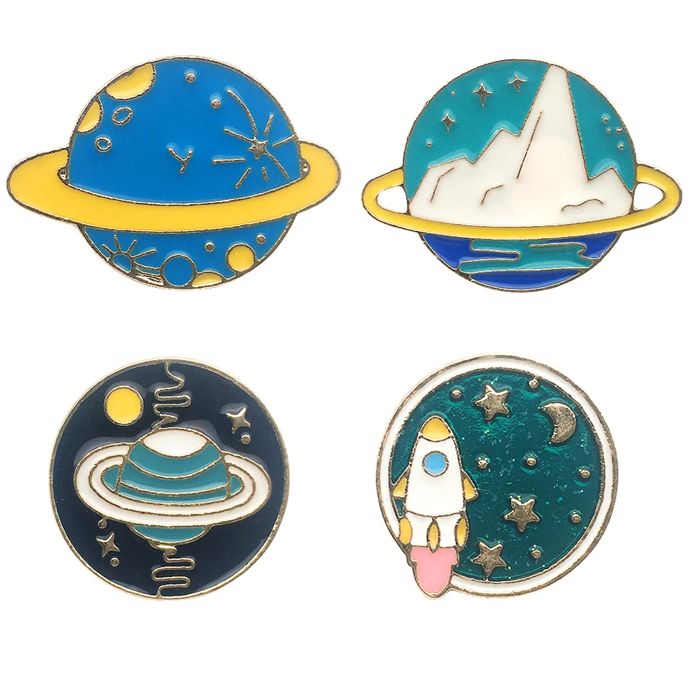 

Pin Brooch Broochescardigan Fashion Space Girl Collar Alloy Cartoon Badges Decor Planetclothing Waistline Skirt Safety Label