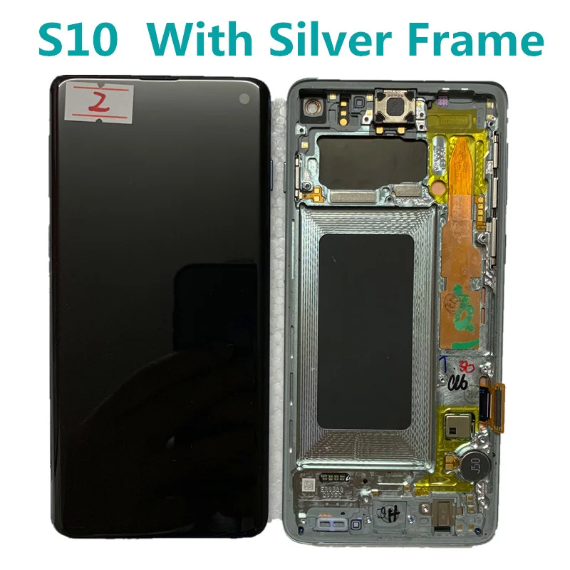 Original Super AMOLED display touch screen For Samsung Galaxy S10 G973F S10+ G975F S10PLUS G975U lcd display With Frame screen enlarge