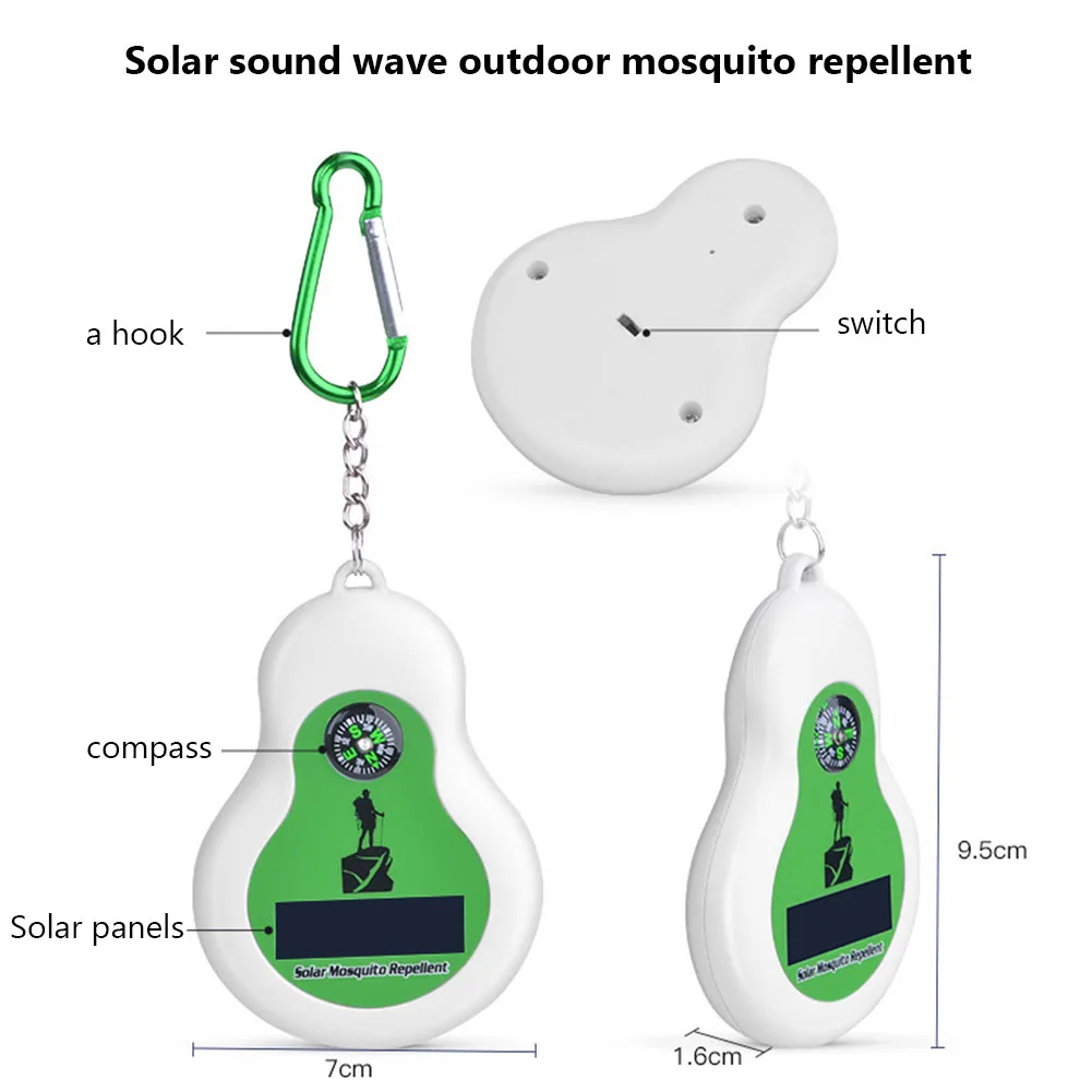 Ультразвуковой отпугиватель комаров на солнечной батарее многофункциональный