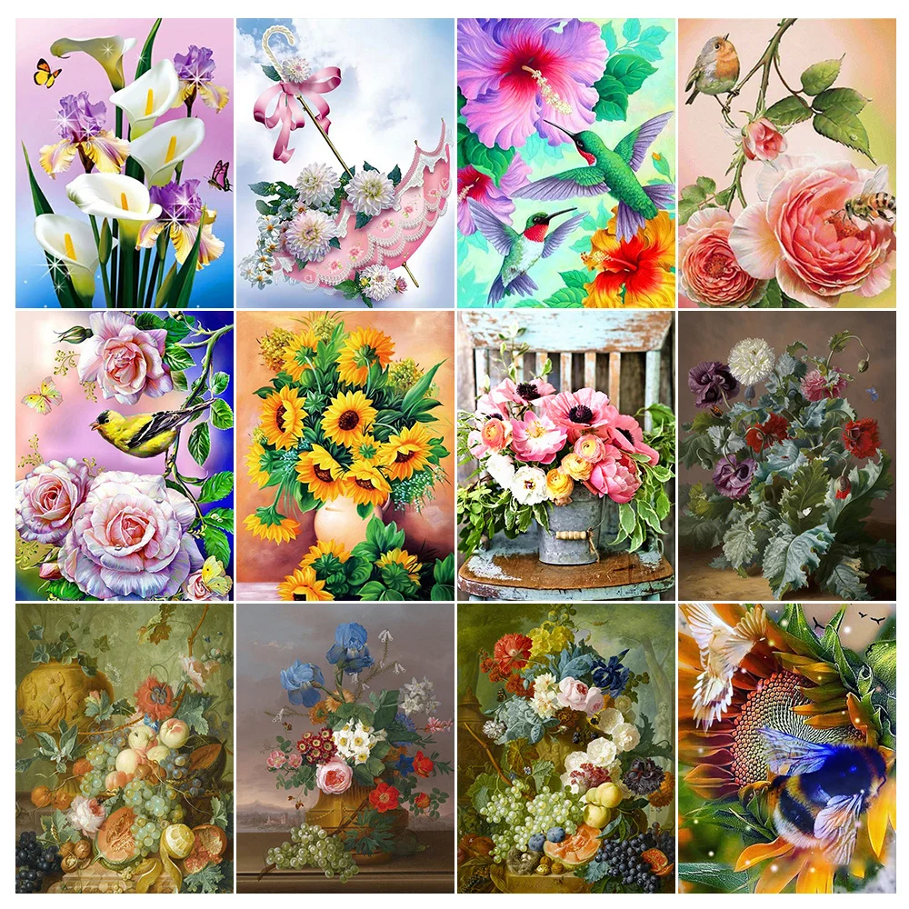 

Алмазная живопись 5D с цветами, искусственные бриллианты, украшение для дома, мозаичные подарки