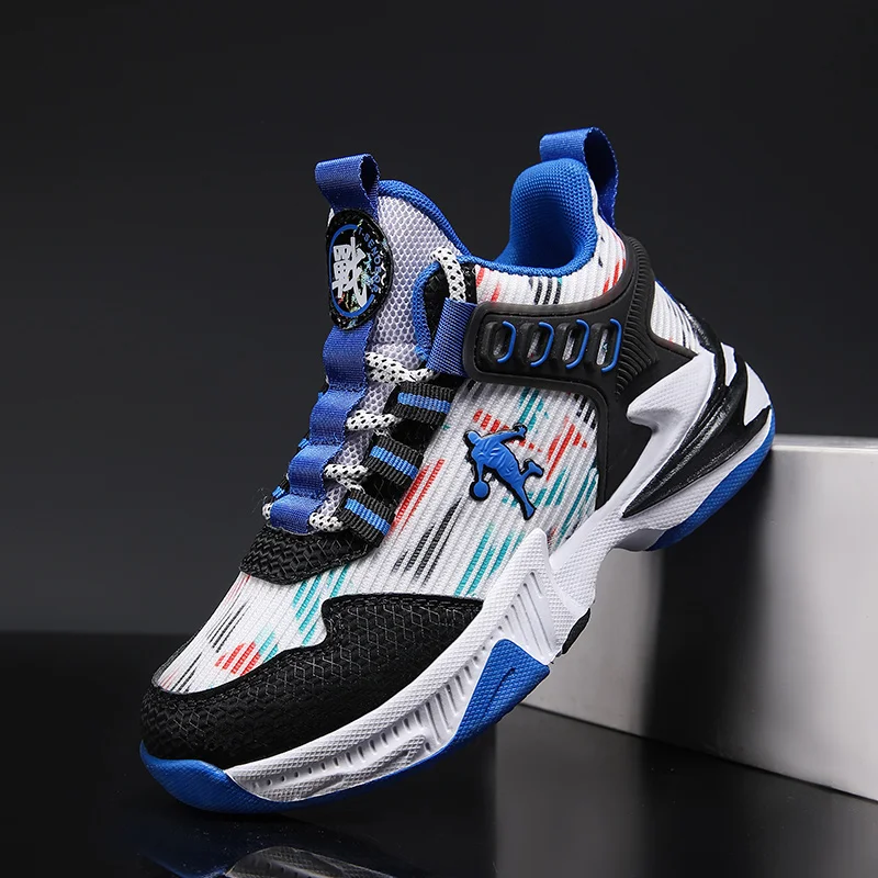 

Детская Баскетбольная обувь, спортивная обувь для мальчиков, дышащая нескользящая обувь для девочек, детские спортивные баскетбольные туфли с высоким верхом, размеры 31-40