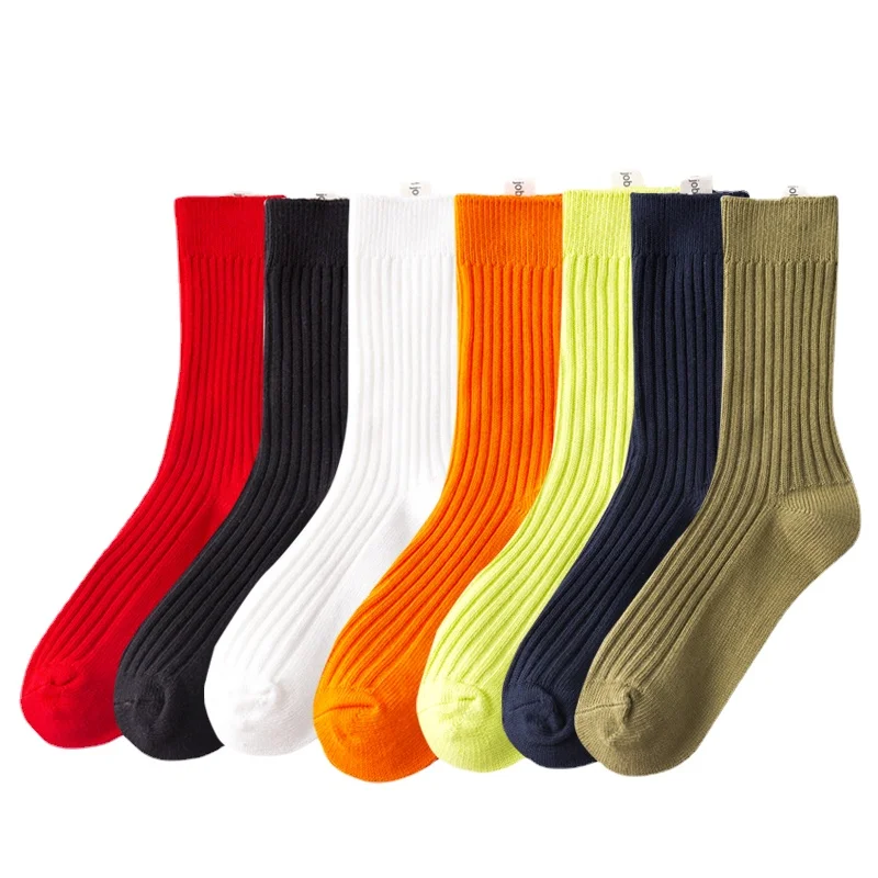 Men's Socks Autumn and Winter Men's Stockings Black Trendy Solid Color High-Top Long Socks Basketball Socks Color White Socks