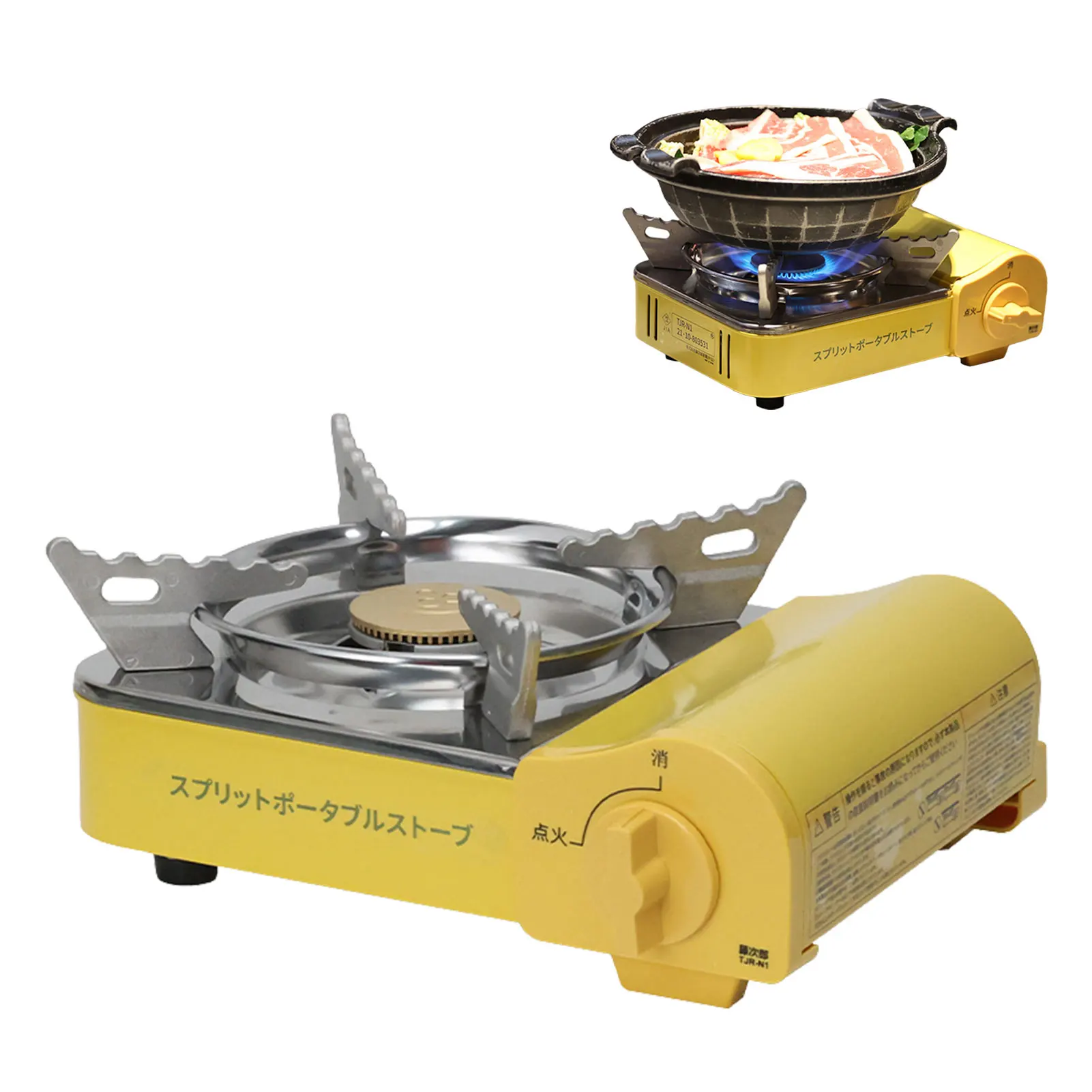 

Портативная печь для кемпинга, высокая производительность кВт, печь для кемпинга с двойной латунной горелкой с электронным зажиганием