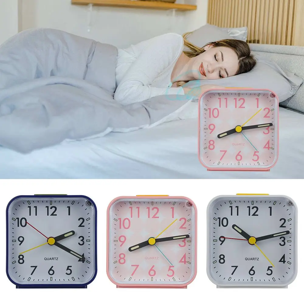 

Simple With Night Light No Tick Battery Operated Bedside Clocks Home Decor Number Clock Alarm Clock