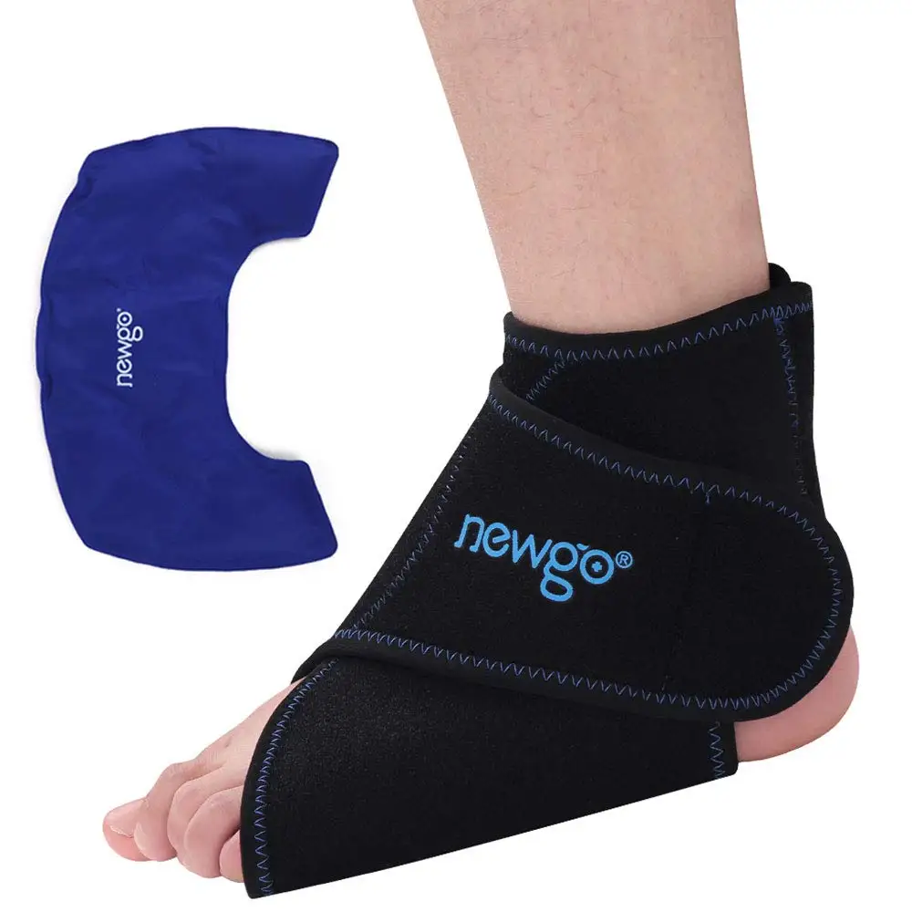 Reusable Ankle Brace Ice Pack for Injuries Hot Cold Compression Therapy Gel Wrap Foot First Aid Sports Pain Relief Ankle Support