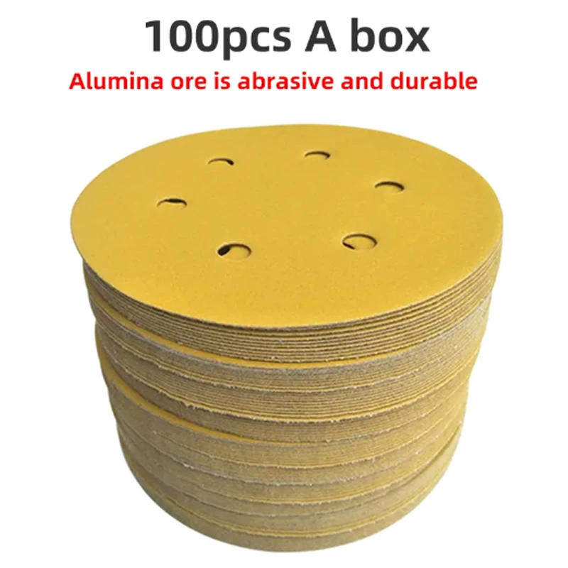 

20 шт., самоклеящаяся наждачная бумага, 6 отверстий, 150 мм, 80-600