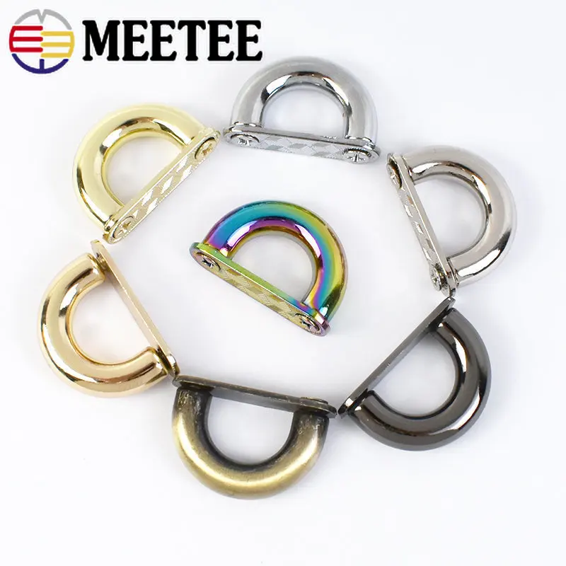 

Meetee 5/10/20Pcs Metal D Buckles 13mm Arch Bridge Bags Strap Belt Screw Connector Hanger Clasp DIY Leather Craft Accessories