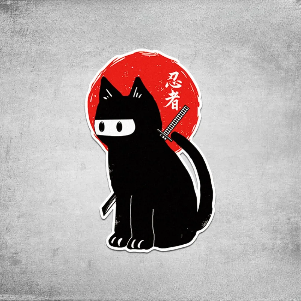 

1 Шт. Водонепроницаемые Наклейки JDM Ninja Cat На Мотоцикл, ПВХ-стикеры Для Боковых Панелей Топливного Бака