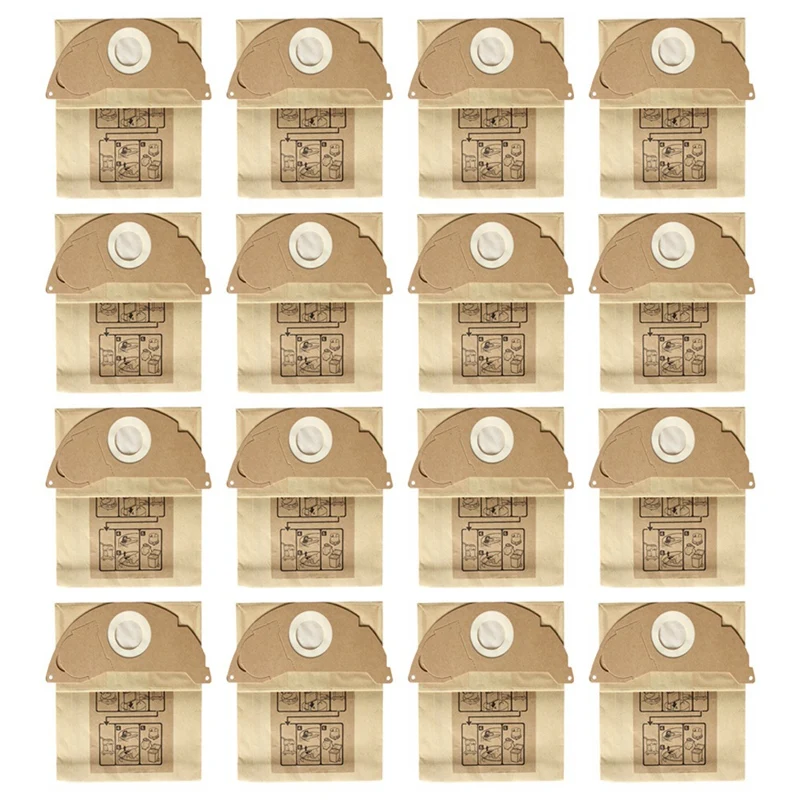

HOT!16Pcs Dust Bags For Karcher WD2250 A2004 A2054 MV2 WD2 Robot Vacuum Cleaner Accessories Replacement Paper Bags