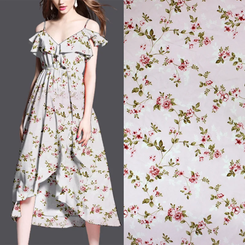 Шифоновая ткань с цветочным принтом для шитья платья-стойки песком супер фея