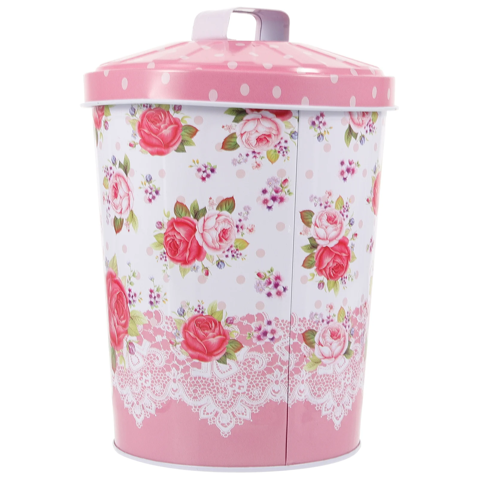 

Tinplate Storage Bucket Snack Candy Box Gift Case Living Room Go Food Containers Lids Holiday Tins Cookie Rose Biscuit