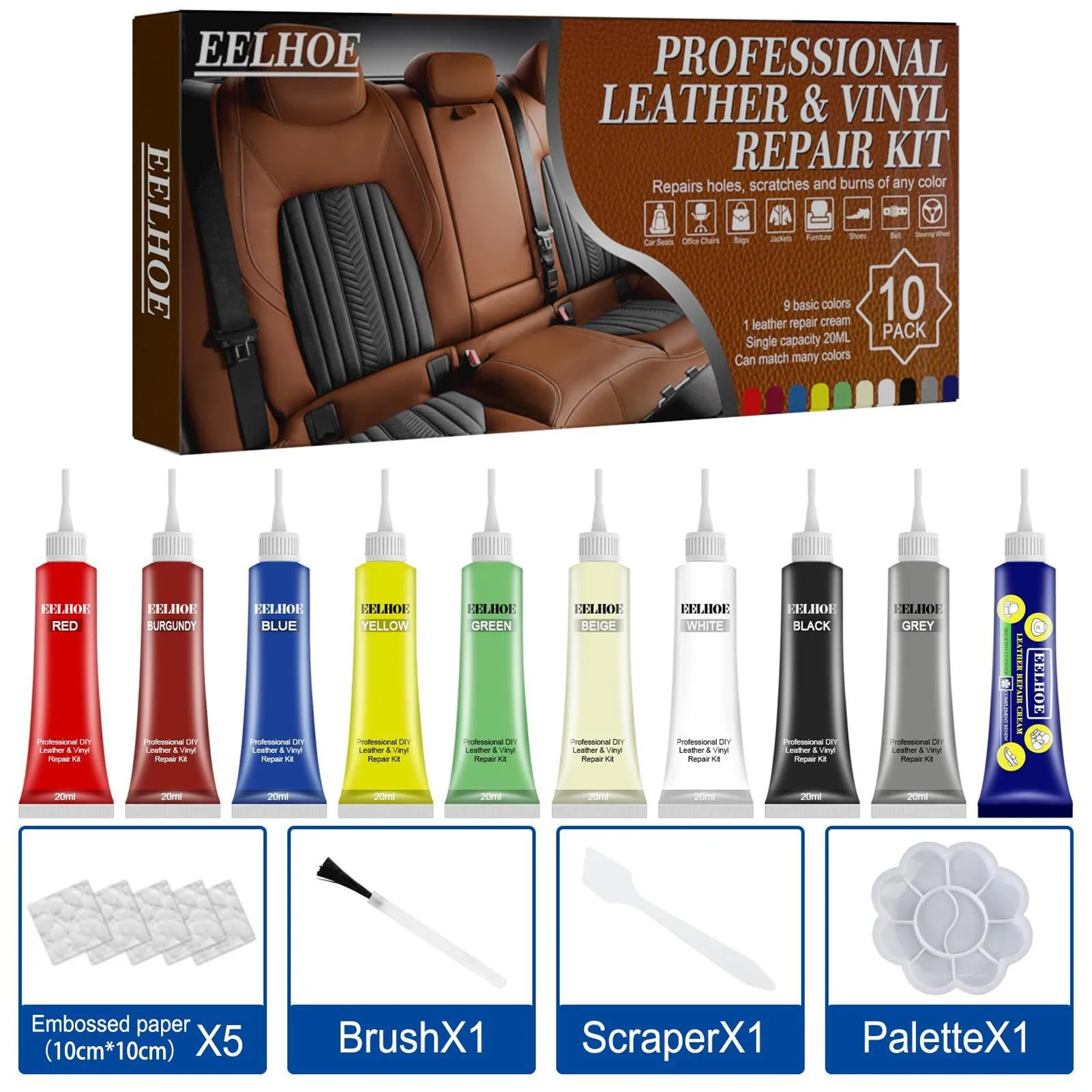 Набор для ремонта кожаной виниловой кожи комплект перекраски и мебели кожаных