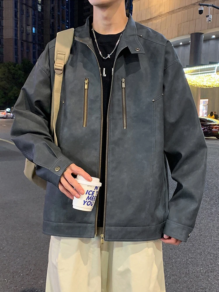 Кожаное пальто Devilnob верхняя одежда мужская осенняя куртка оверсайз в