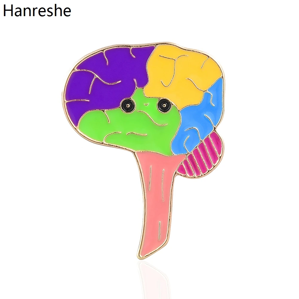 

Hanreshe Colorful Enamel Brain Brooch Medical Oncology Anatomy Cute Lapel Pins Badges Medicine Jewelry for Doctors Nurses