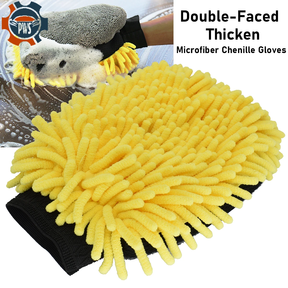 

Водонепроницаемая микрофибра для мытья автомобиля, искусственная Толстая Чистящая варежка, щетка для воскового детейлинга, уход за автомо...