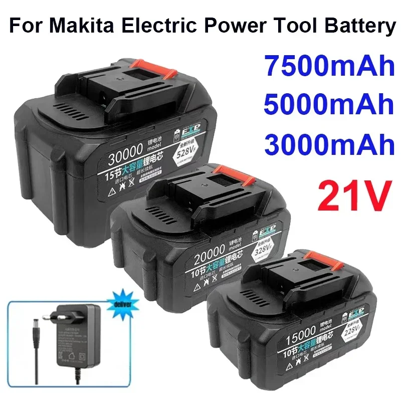 

Литий-ионный аккумулятор для электроинструмента Makita, 21 в, 3000 мАч, 5000 мАч, 7500 мАч, 228VF, 328VF, 528VF