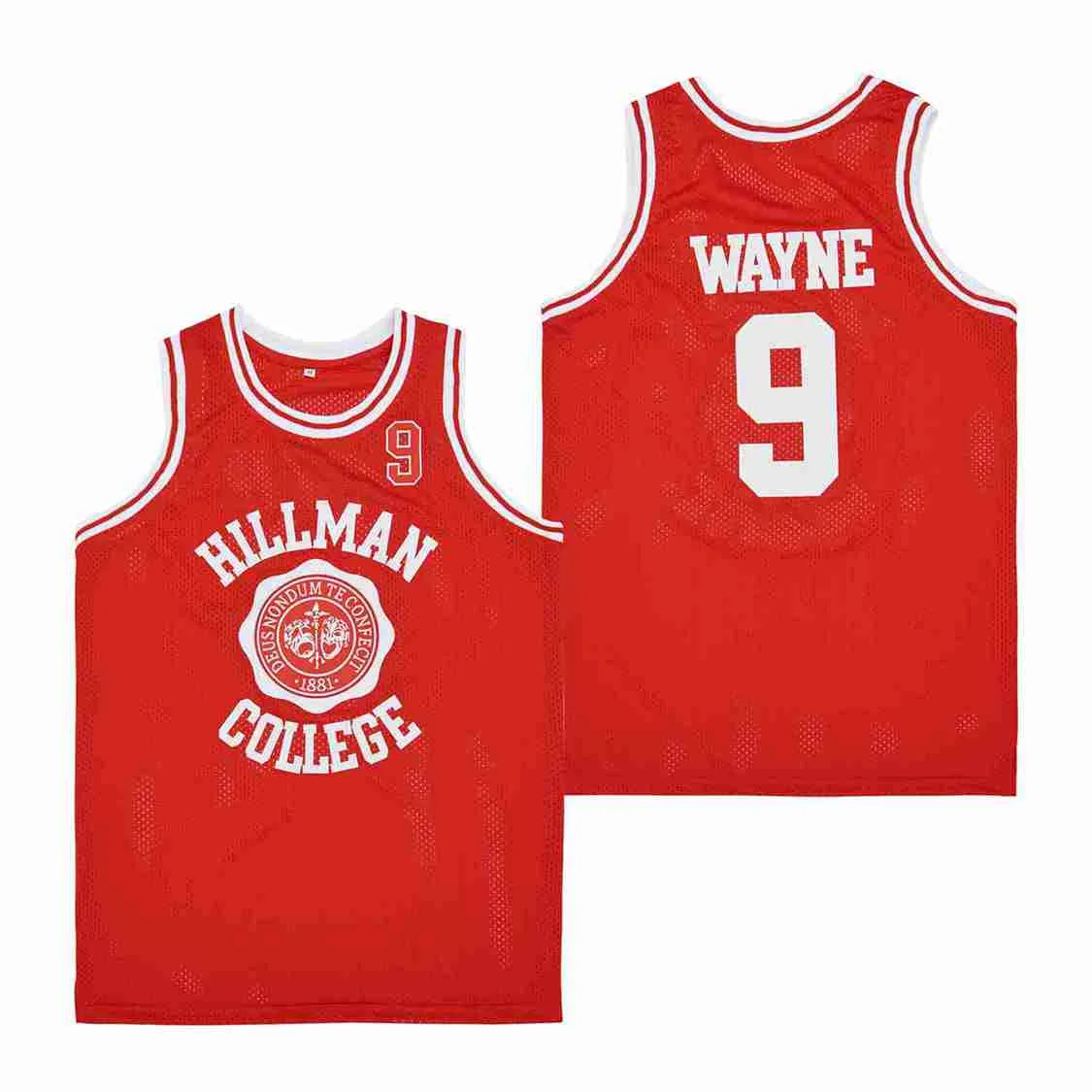 BG Basketball jerseys HILLMAN COLLEGE 9 WAYNE High quality sewing embroidery Outdoor sports jersey Red 2023 new