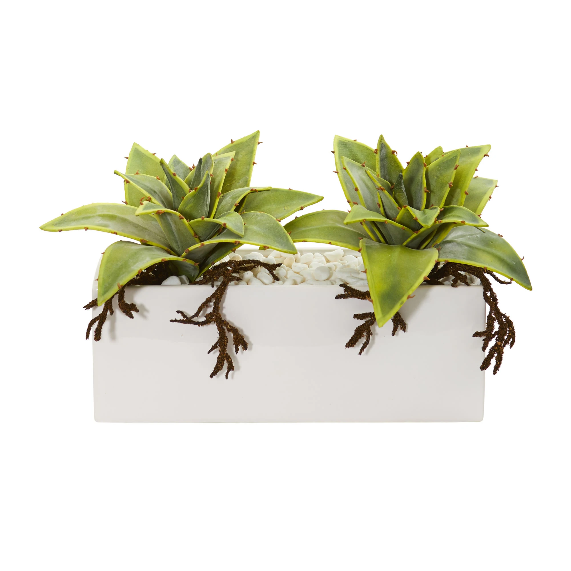 

8in. Succulent Artificial Plant in White Ceramic Vase, Green