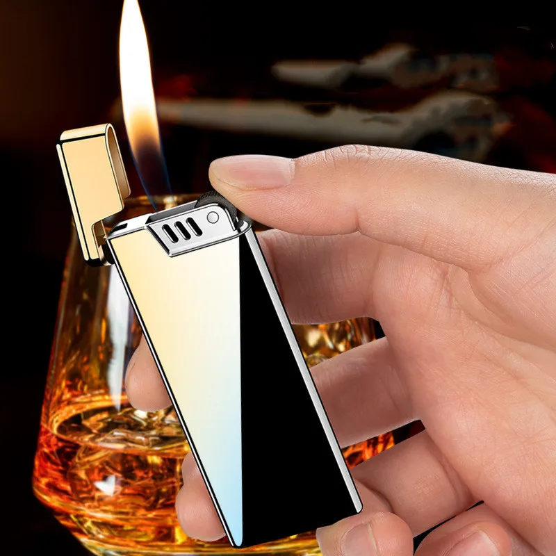 

Ultra-thin Grinding Wheel Lighter Mmetal Lighter Butane Gas Lighters Mmen Smoking Accessories Portable Lighter Ladies Gift