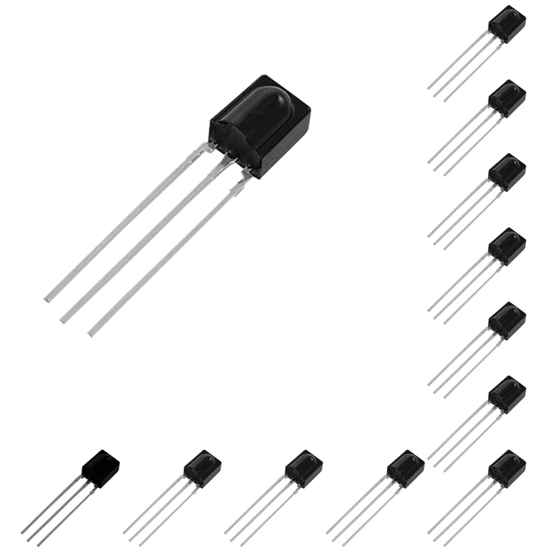 

30 Pcs Reception Distance 15M Infrared VS838 IR Receiver Modules Black