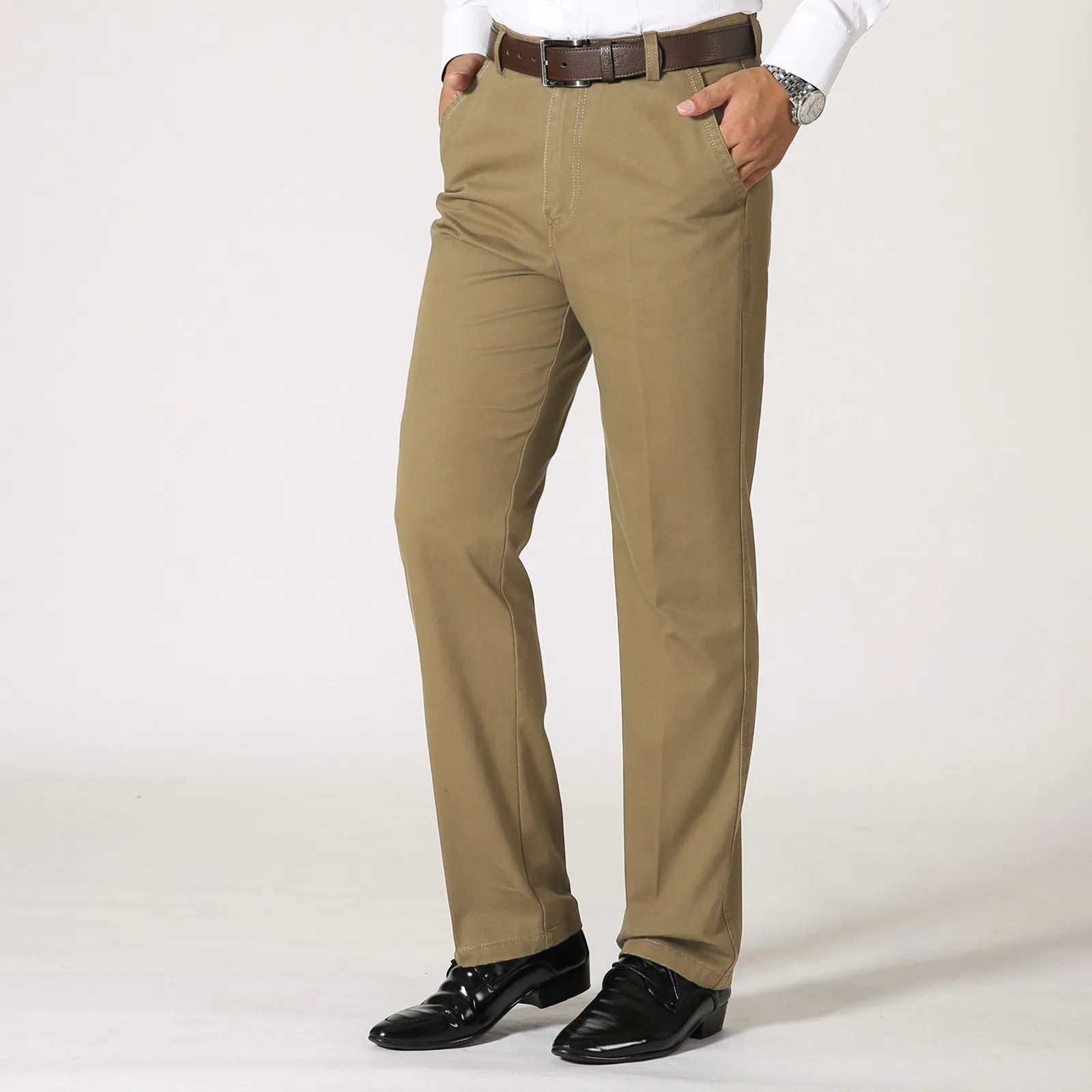 

Men's Daily Casual Pant Trouser Solid Color Full Length Pant Slim Pocket Zipper Fly Pant Work Fashion Trousers
