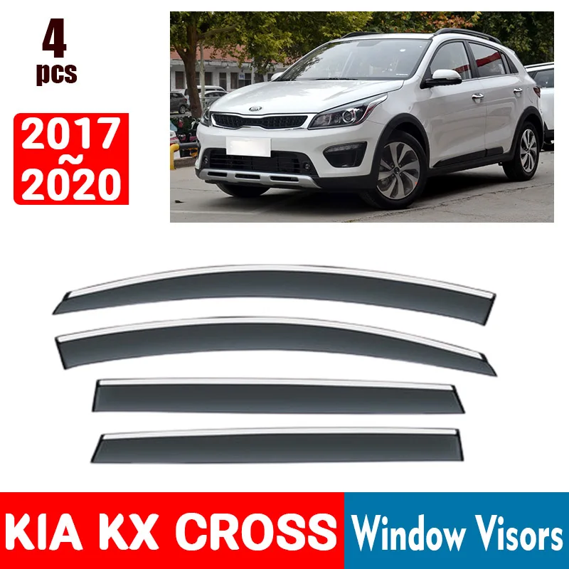 FOR KIA KX CROSS 2017-2020 Window Visors Rain Guard Windows Rain Cover Deflector Awning Shield Vent Guard Shade Cover Trim
