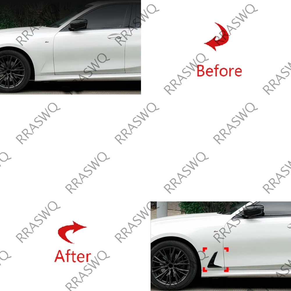Фото Для BMW 3 серии G20 G21 2019-2025: накладки на воздухозаборники передних крыльев («акульи жабры»), декоративные наклейки, элементы внешнего стайлинга кузова №5