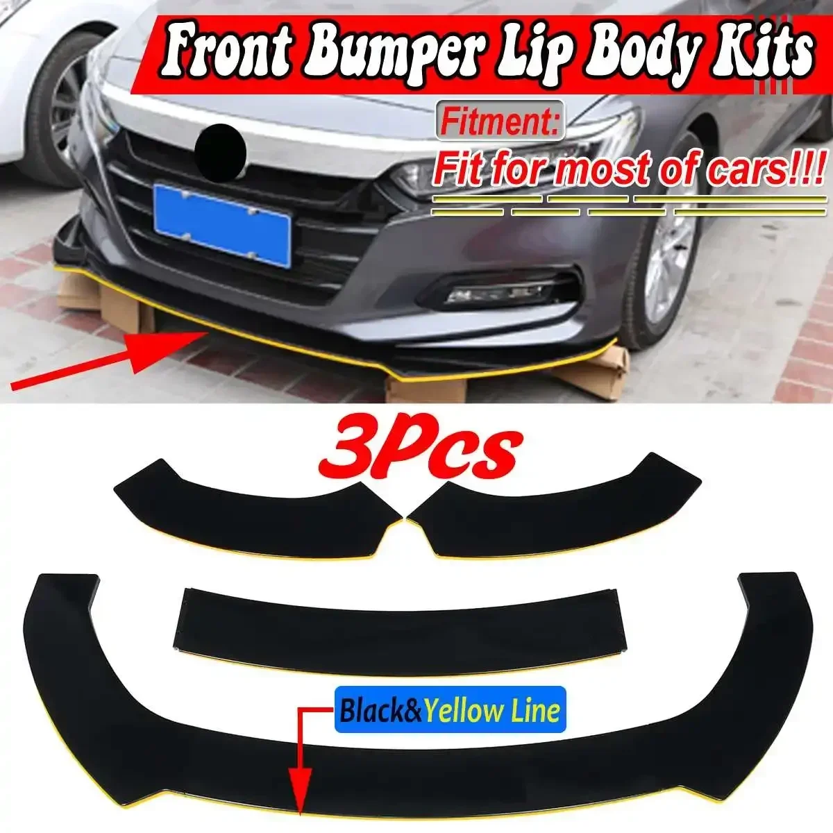 Универсальный разветвитель переднего бампера для BMW Benz Audi VW MK6 Mk7 Honda Skoda